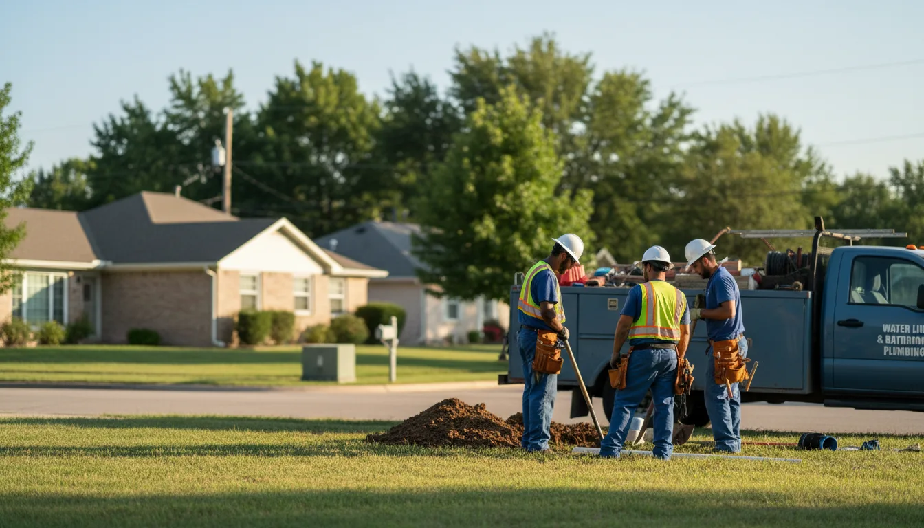 Residential water line and bathroom plumbing service in Hopwood, PA